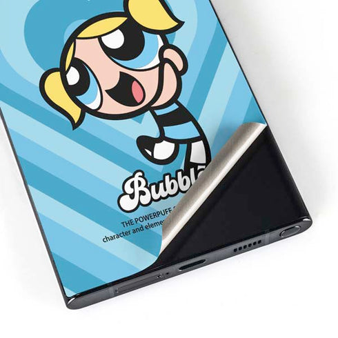 Cartoon Network Powerpuff Girls Bubbles Blue Hearts Galaxy S25 Ultra Skin