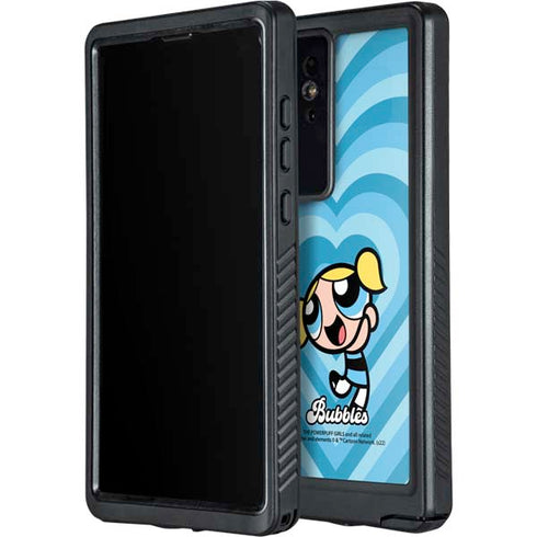 Cartoon Network Powerpuff Girls Bubbles Blue Hearts Galaxy S24 Ultra Waterproof Case