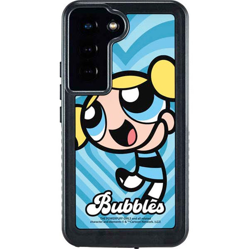 Cartoon Network Powerpuff Girls Bubbles Blue Hearts Galaxy S24 Waterproof Case