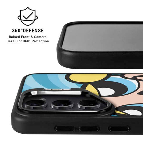 Cartoon Network Powerpuff Girls Bubbles Blue Hearts Galaxy S26 Kickstand Case