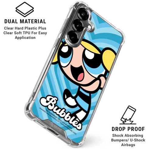 Cartoon Network Powerpuff Girls Bubbles Blue Hearts Galaxy S26 Plus Clear Case