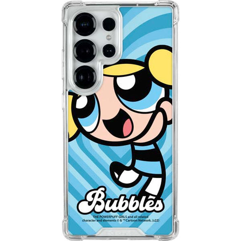 Cartoon Network Powerpuff Girls Bubbles Blue Hearts Galaxy S26 Ultra Clear Case