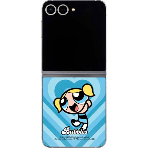 Cartoon Network Powerpuff Girls Bubbles Blue Hearts Galaxy Z Flip6 Skin