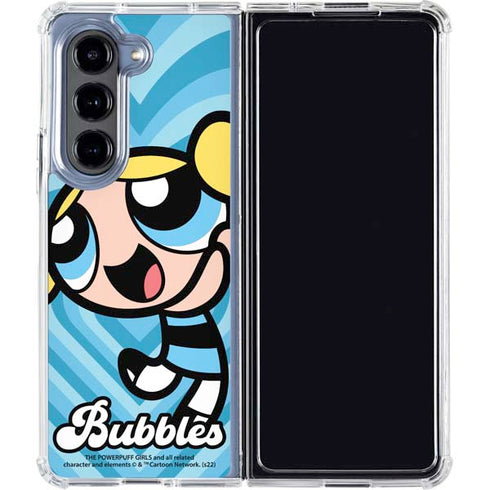 Cartoon Network Powerpuff Girls Bubbles Blue Hearts Galaxy Z Fold5 5G Clear Case