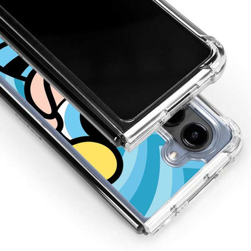 Cartoon Network Powerpuff Girls Bubbles Blue Hearts Galaxy Z Fold5 5G Clear Case