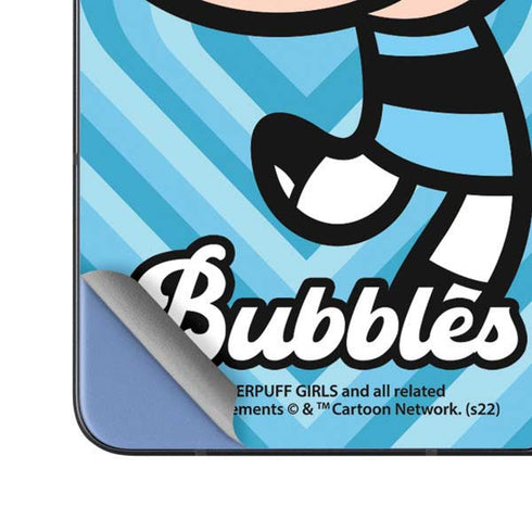 Cartoon Network Powerpuff Girls Bubbles Blue Hearts Galaxy Z Fold5 5G Skin