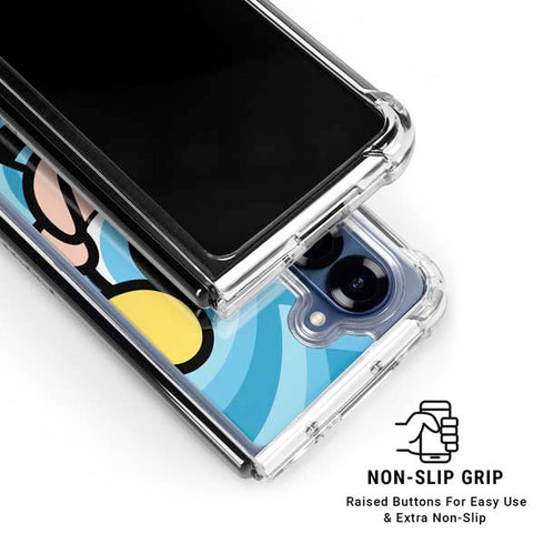 Cartoon Network Powerpuff Girls Bubbles Blue Hearts Galaxy Z Fold6 Clear Case