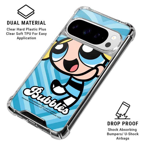 Cartoon Network Powerpuff Girls Bubbles Blue Hearts Google Pixel 10 Pro XL Clear Case