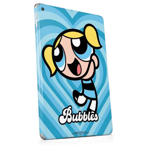 Cartoon Network Powerpuff Girls Bubbles Blue Hearts Apple iPad Skin