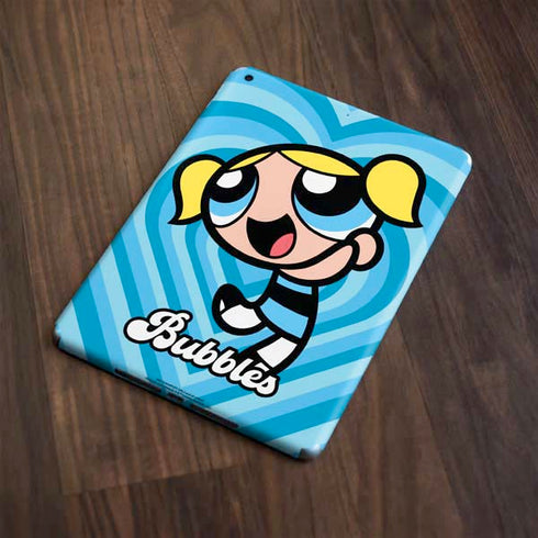 Cartoon Network Powerpuff Girls Bubbles Blue Hearts Apple iPad Skin
