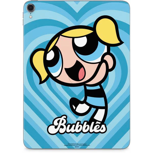 Cartoon Network Powerpuff Girls Bubbles Blue Hearts Apple iPad Pro Skin