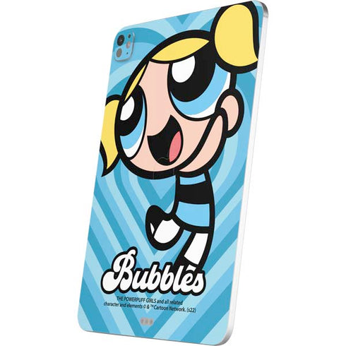 Cartoon Network Powerpuff Girls Bubbles Blue Hearts iPad Pro 13in M4 (2024) Skin