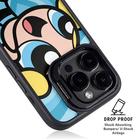 Cartoon Network Powerpuff Girls Bubbles Blue Hearts iPhone 14 Pro Max Kickstand Case