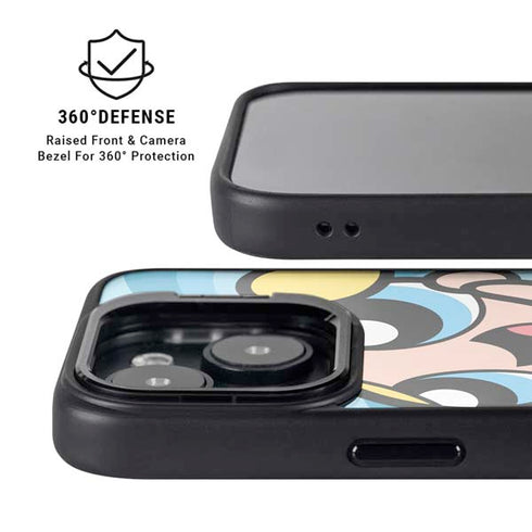 Cartoon Network Powerpuff Girls Bubbles Blue Hearts iPhone 15 Plus Kickstand Case