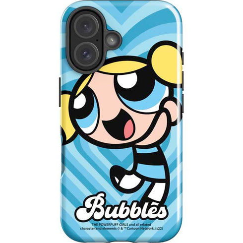 Cartoon Network Powerpuff Girls Bubbles Blue Hearts iPhone 16 Impact Case