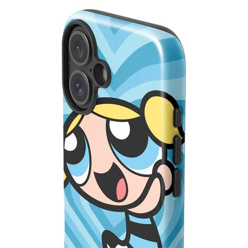 Cartoon Network Powerpuff Girls Bubbles Blue Hearts iPhone 16 Impact Case