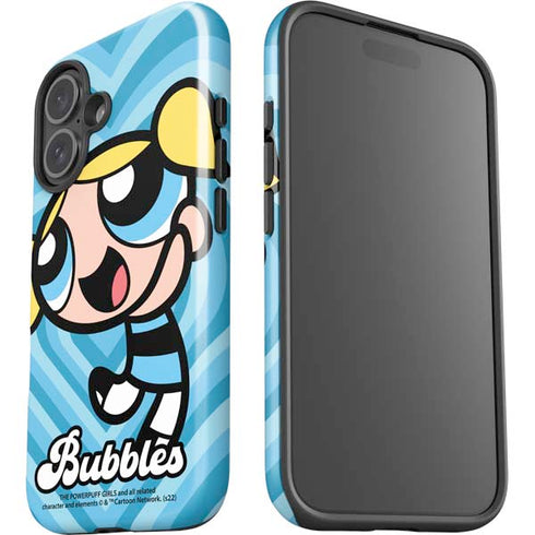 Cartoon Network Powerpuff Girls Bubbles Blue Hearts iPhone 16 Impact Case