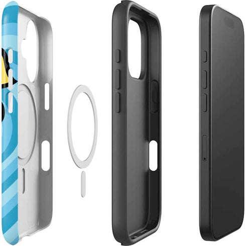 Cartoon Network Powerpuff Girls Bubbles Blue Hearts iPhone 16 Magsafe Impact Case
