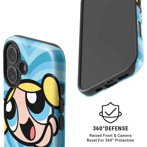Cartoon Network Powerpuff Girls Bubbles Blue Hearts iPhone 16 Magsafe Impact Case