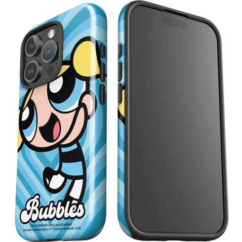 Cartoon Network Powerpuff Girls Bubbles Blue Hearts iPhone 16 Pro Impact Case