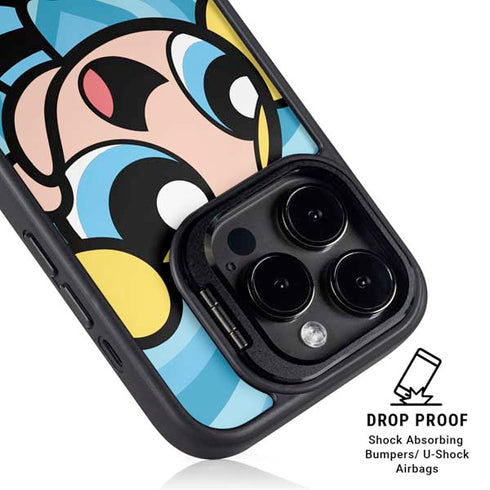 Cartoon Network Powerpuff Girls Bubbles Blue Hearts iPhone 16 Pro Kickstand Case