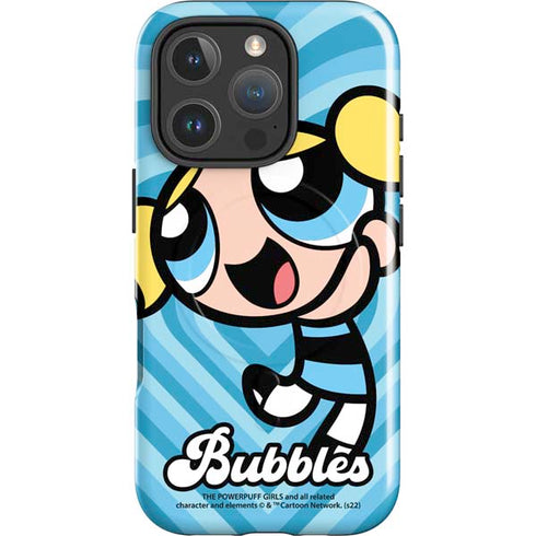 Cartoon Network Powerpuff Girls Bubbles Blue Hearts iPhone 16 Pro Magsafe Impact Case