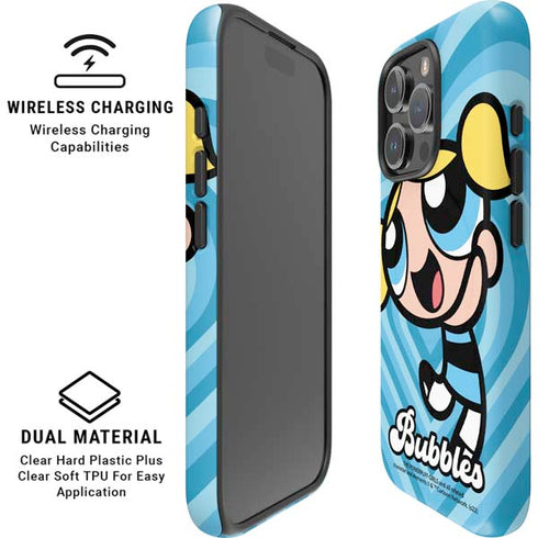 Cartoon Network Powerpuff Girls Bubbles Blue Hearts iPhone 16 Pro Magsafe Impact Case