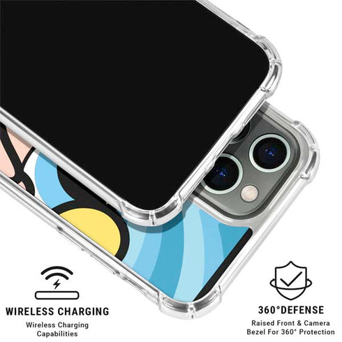 Cartoon Network Powerpuff Girls Bubbles Blue Hearts iPhone 16 Pro Max Clear Case