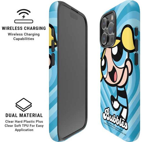 Cartoon Network Powerpuff Girls Bubbles Blue Hearts iPhone 16 Pro Max Magsafe Impact Case