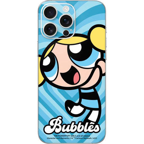 Cartoon Network Powerpuff Girls Bubbles Blue Hearts iPhone 16 Pro Max Skin