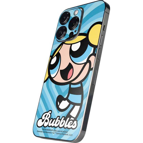 Cartoon Network Powerpuff Girls Bubbles Blue Hearts iPhone 16 Pro Max Skin