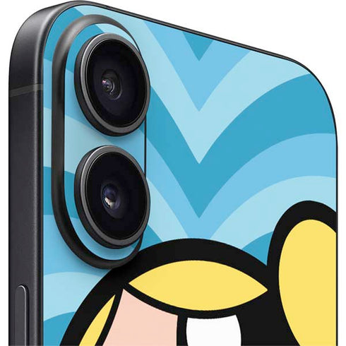 Cartoon Network Powerpuff Girls Bubbles Blue Hearts iPhone 16 Skin