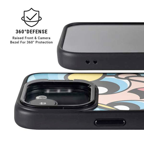 Cartoon Network Powerpuff Girls Bubbles Blue Hearts iPhone 16e Kickstand Case