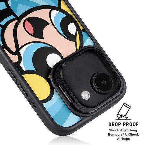 Cartoon Network Powerpuff Girls Bubbles Blue Hearts iPhone 16e Kickstand Case