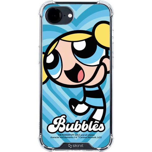 Cartoon Network Powerpuff Girls Bubbles Blue Hearts iPhone 16e Clear Case