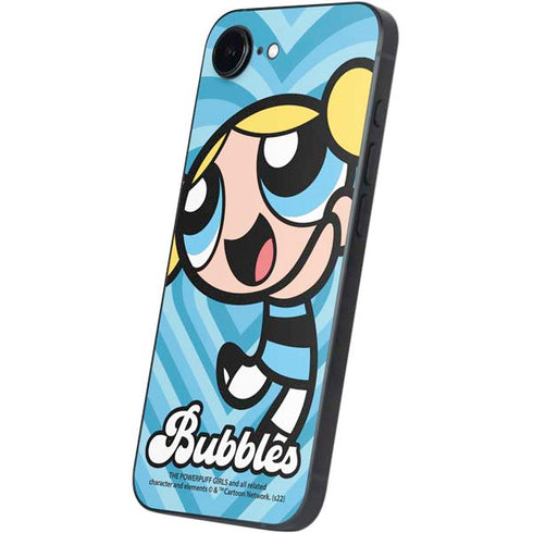 Cartoon Network Powerpuff Girls Bubbles Blue Hearts iPhone 16e Skin