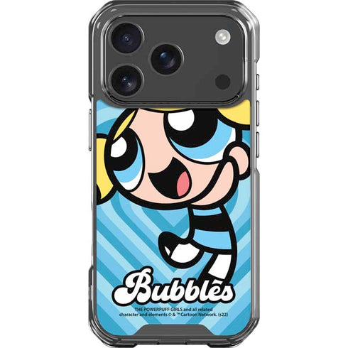 Cartoon Network Powerpuff Girls Bubbles Blue Hearts iPhone 18 Pro Clear Case
