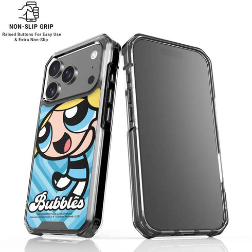 Cartoon Network Powerpuff Girls Bubbles Blue Hearts iPhone 18 Pro Clear Case