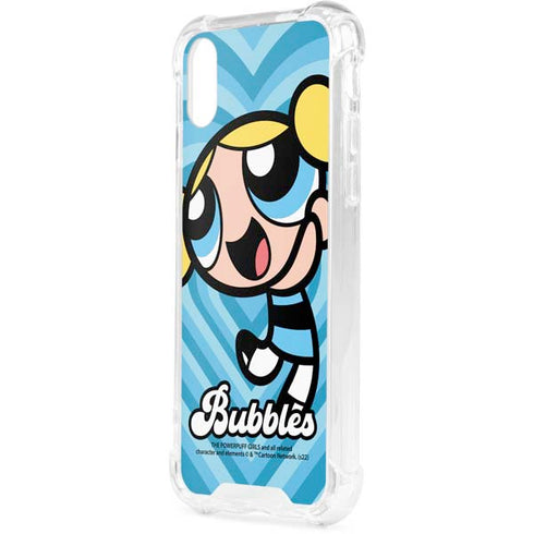Cartoon Network Powerpuff Girls Bubbles Blue Hearts iPhone XS Clear Case