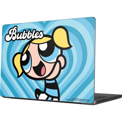 Cartoon Network Powerpuff Girls Bubbles Blue Hearts Apple MacBook Pro 14-inch Skin