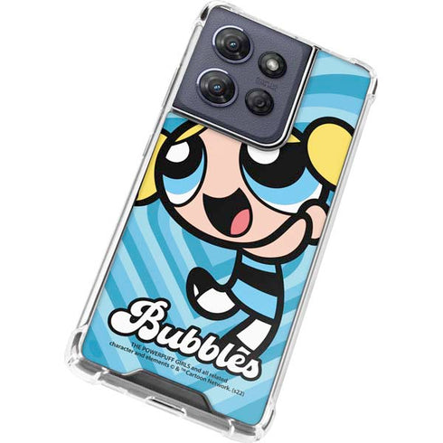 Cartoon Network Powerpuff Girls Bubbles Blue Hearts Moto G 5G (2025) Clear Case