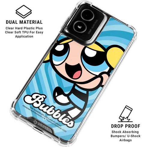 Cartoon Network Powerpuff Girls Bubbles Blue Hearts Moto G Power 5G (2024) Clear Case