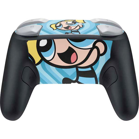 Cartoon Network Powerpuff Girls Bubbles Blue Hearts Nintendo Switch 2 (2025) Pro Controller Skin
