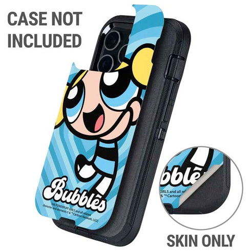 Cartoon Network Powerpuff Girls Bubbles Blue Hearts Otterbox Defender iPhone Skin
