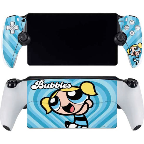 Cartoon Network Powerpuff Girls Bubbles Blue Hearts PlayStation PS5 Skins