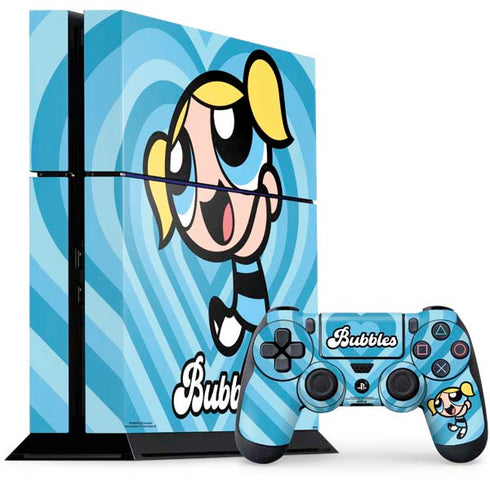 Cartoon Network Powerpuff Girls Bubbles Blue Hearts PlayStation PS4 Skins