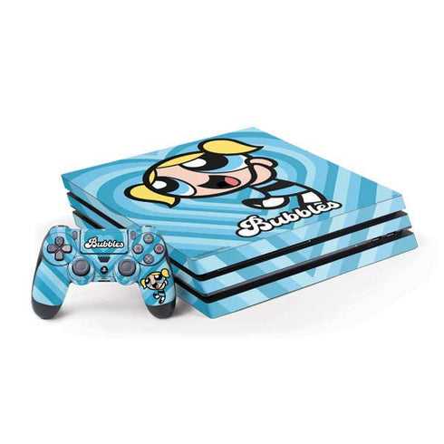 Cartoon Network Powerpuff Girls Bubbles Blue Hearts PlayStation PS4 Skins
