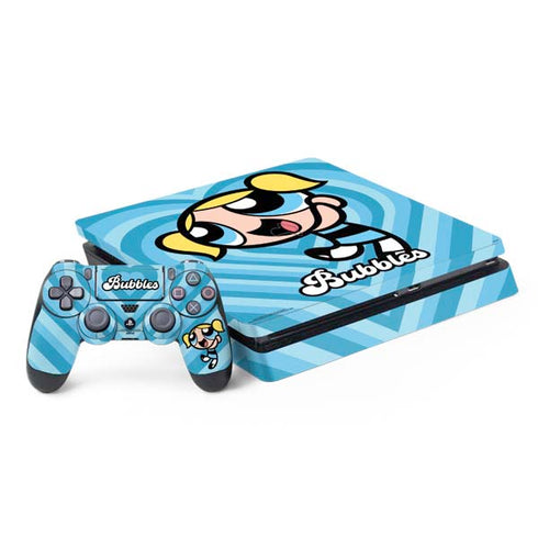 Cartoon Network Powerpuff Girls Bubbles Blue Hearts PlayStation PS4 Skins