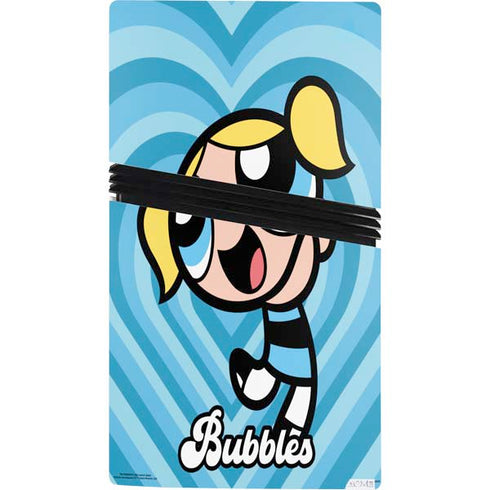 Cartoon Network Powerpuff Girls Bubbles Blue Hearts PS5 Pro Console Skin