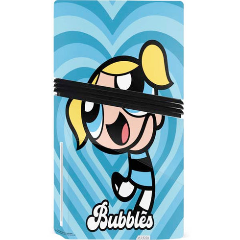 Cartoon Network Powerpuff Girls Bubbles Blue Hearts PS5 Pro Disk Console Skin